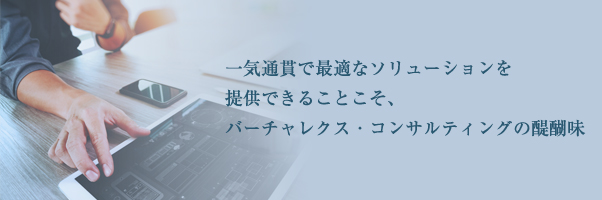 一気通貫こそバーチャレクス・コンサルティングの醍醐味